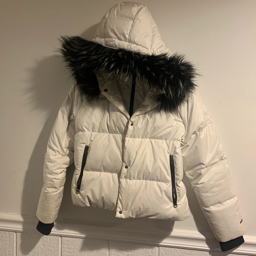 White Northface puffer jacket